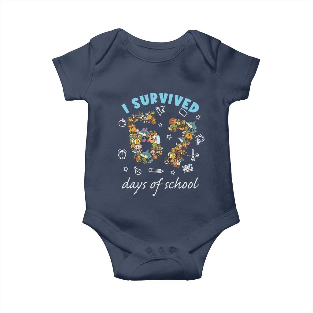 I Survived 67 Days of School Funny Six Seven Italian Brainrot Baby Onesie TS10 Navy Print Your Wear