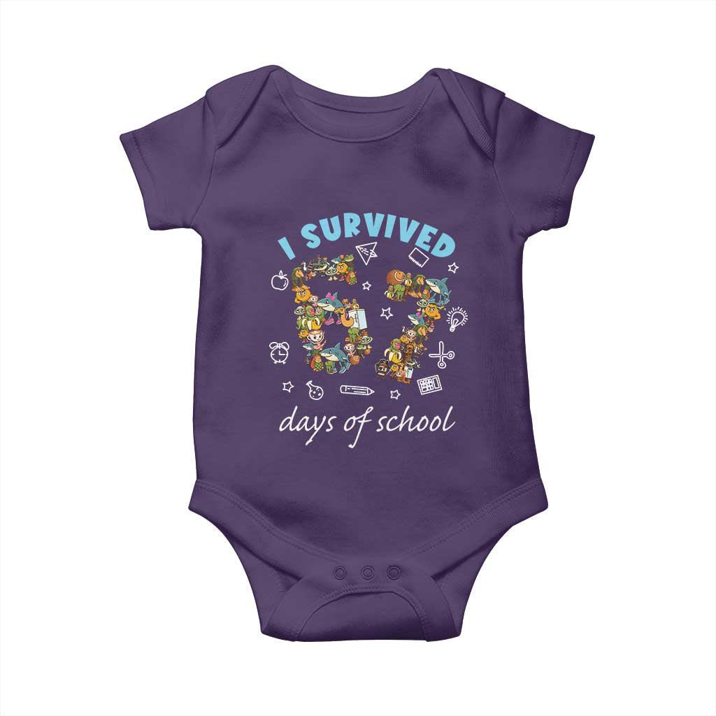 I Survived 67 Days of School Funny Six Seven Italian Brainrot Baby Onesie TS10 Purple Print Your Wear
