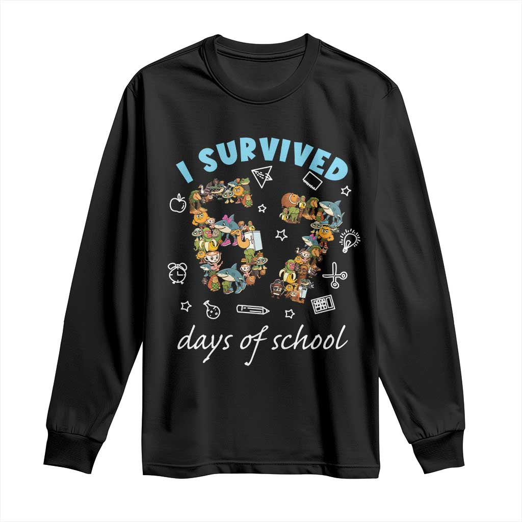 I Survived 67 Days of School Funny Six Seven Italian Brainrot Long Sleeve Shirt TS10 Black Print Your Wear