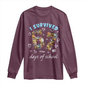 I Survived 67 Days of School Funny Six Seven Italian Brainrot Long Sleeve Shirt TS10 Maroon Print Your Wear