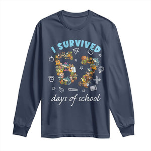 I Survived 67 Days of School Funny Six Seven Italian Brainrot Long Sleeve Shirt TS10 Navy Print Your Wear