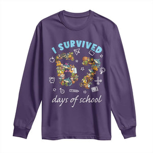 I Survived 67 Days of School Funny Six Seven Italian Brainrot Long Sleeve Shirt TS10 Purple Print Your Wear