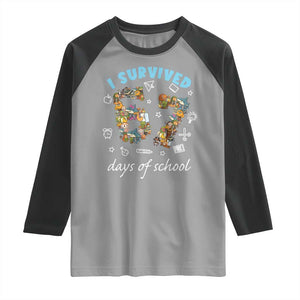 I Survived 67 Days of School Funny Six Seven Italian Brainrot Raglan Shirt TS10 Sport Gray Black Print Your Wear