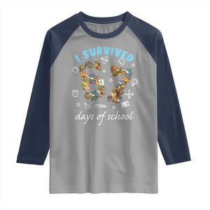 I Survived 67 Days of School Funny Six Seven Italian Brainrot Raglan Shirt TS10 Sport Gray Navy Print Your Wear