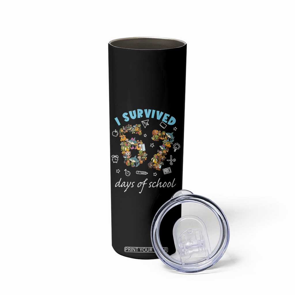I Survived 67 Days of School Funny Six Seven Italian Brainrot Skinny Tumbler TS10 Print Your Wear