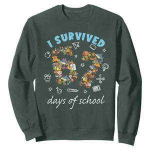I Survived 67 Days of School Funny Six Seven Italian Brainrot Sweatshirt TS10 Dark Forest Green Print Your Wear