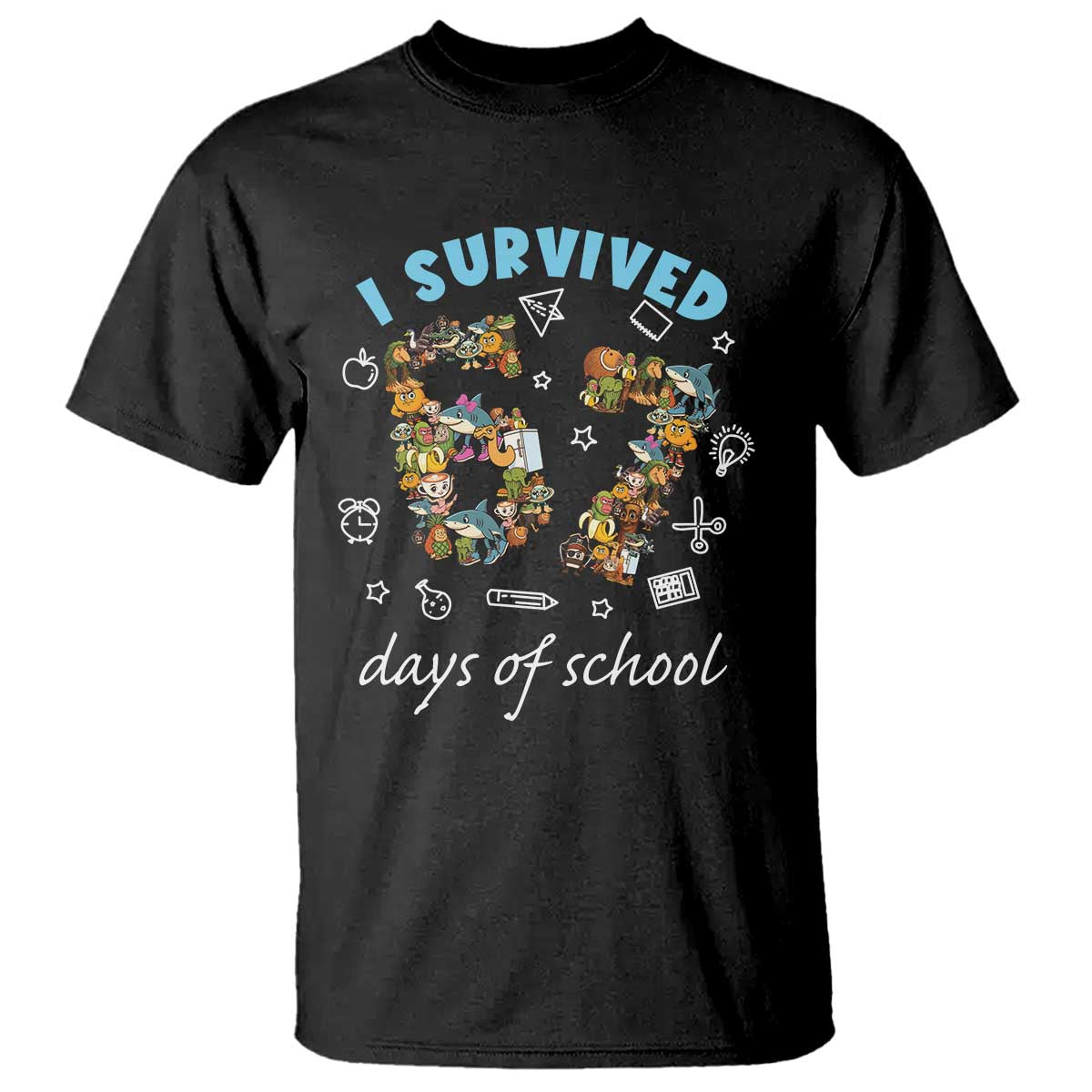 I Survived 67 Days of School Funny Six Seven Italian Brainrot T Shirt TS10 Black Print Your Wear