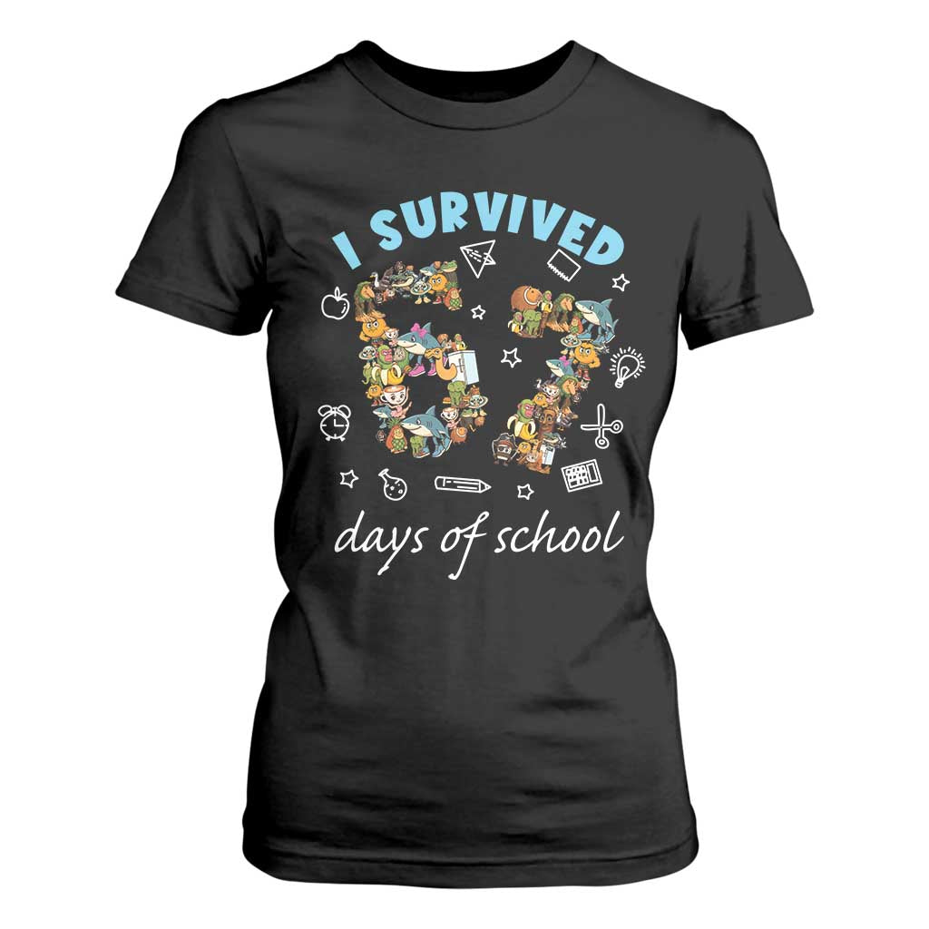I Survived 67 Days of School Funny Six Seven Italian Brainrot T Shirt For Women TS10 Black Print Your Wear