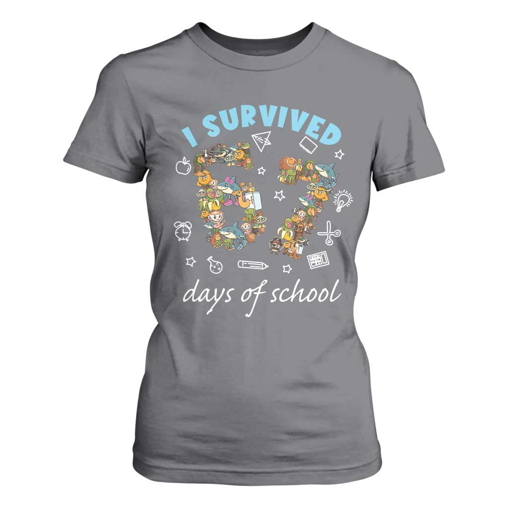 I Survived 67 Days of School Funny Six Seven Italian Brainrot T Shirt For Women TS10 Charcoal Print Your Wear