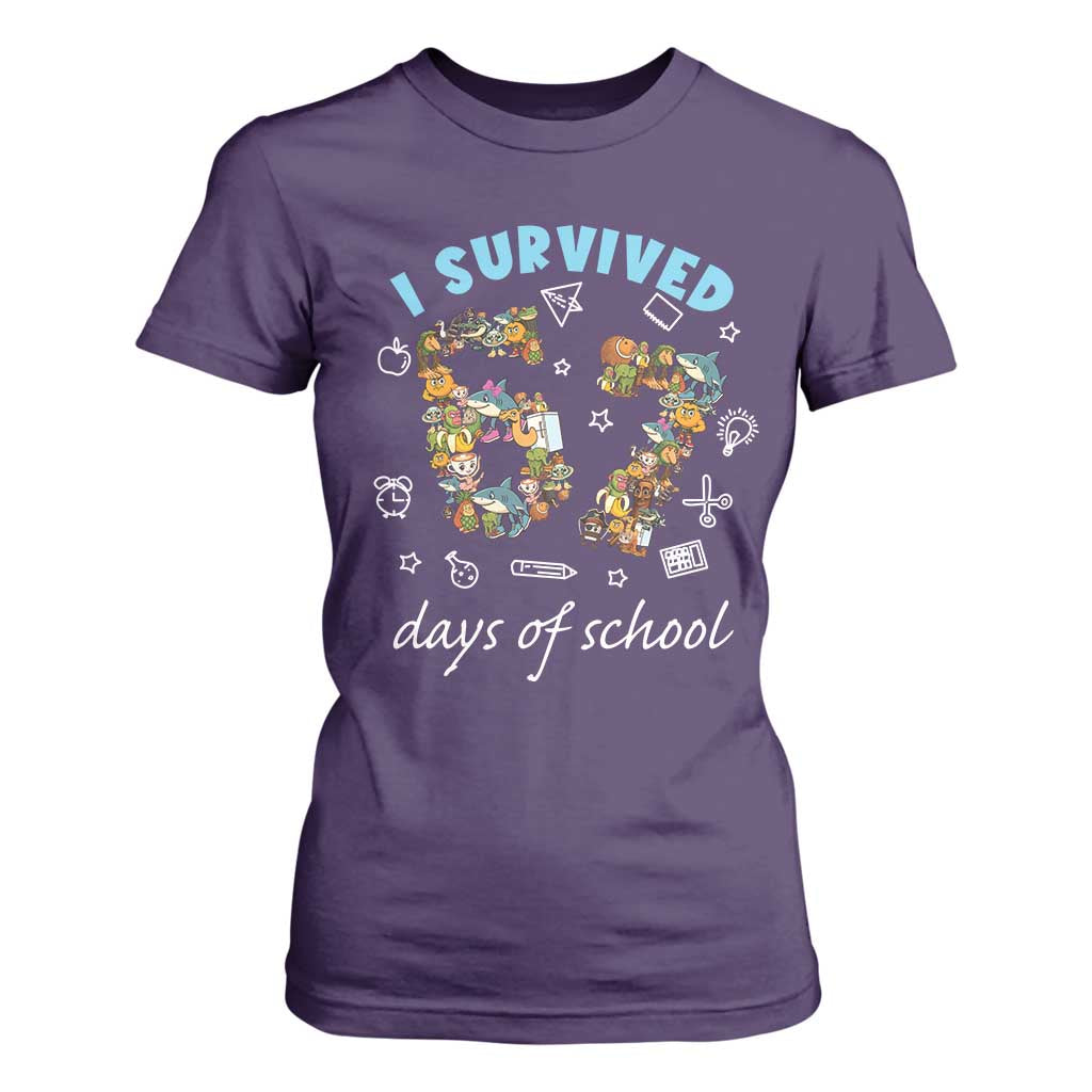 I Survived 67 Days of School Funny Six Seven Italian Brainrot T Shirt For Women TS10 Purple Print Your Wear
