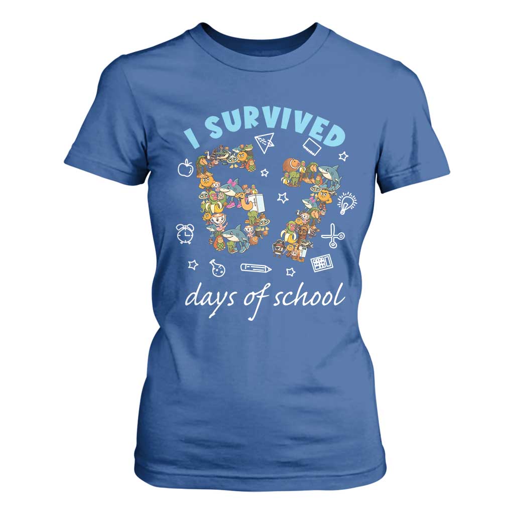 I Survived 67 Days of School Funny Six Seven Italian Brainrot T Shirt For Women TS10 Royal Blue Print Your Wear