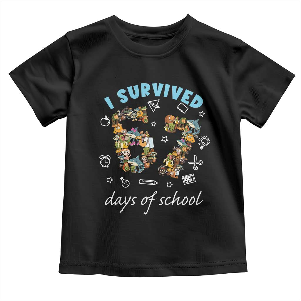 I Survived 67 Days of School Funny Six Seven Italian Brainrot Toddler T Shirt TS10 Black Print Your Wear