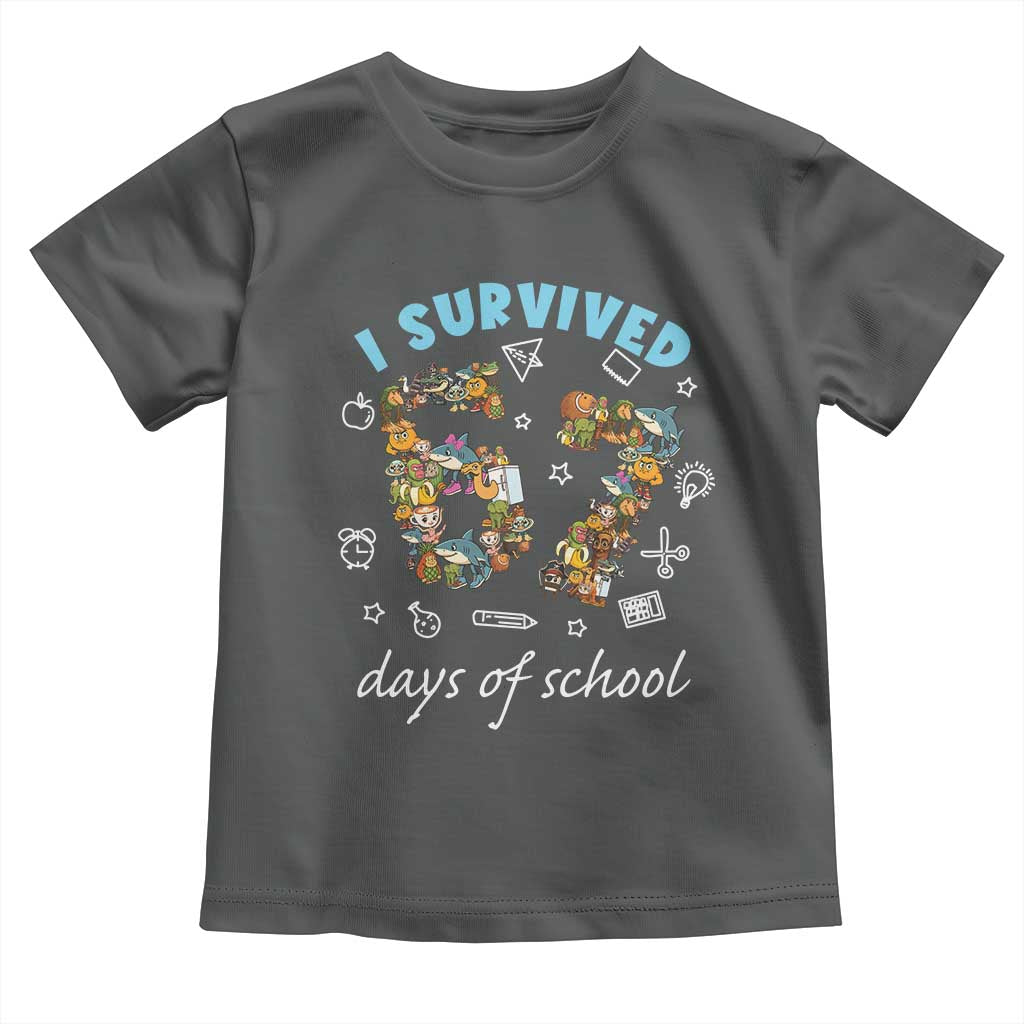 I Survived 67 Days of School Funny Six Seven Italian Brainrot Toddler T Shirt TS10 Dark Heather Print Your Wear