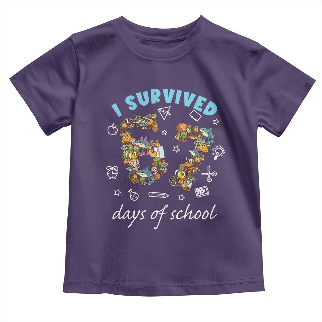 I Survived 67 Days of School Funny Six Seven Italian Brainrot Toddler T Shirt TS10 Purple Print Your Wear