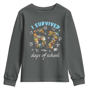 I Survived 67 Days of School Funny Six Seven Italian Brainrot Youth Sweatshirt TS10 Dark Heather Print Your Wear