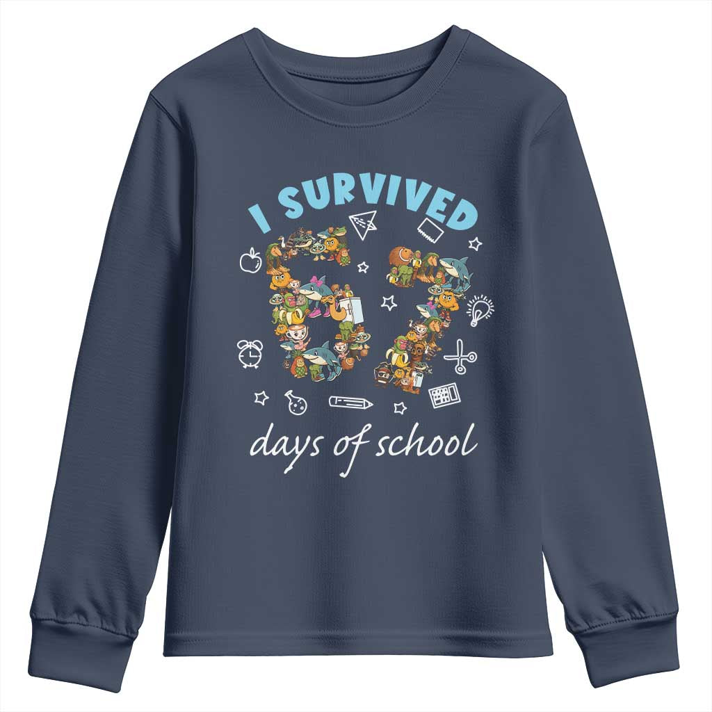 I Survived 67 Days of School Funny Six Seven Italian Brainrot Youth Sweatshirt TS10 Navy Print Your Wear
