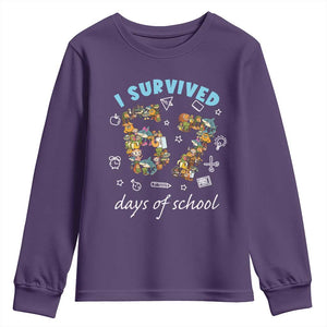 I Survived 67 Days of School Funny Six Seven Italian Brainrot Youth Sweatshirt TS10 Purple Print Your Wear