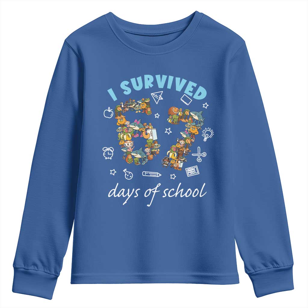 I Survived 67 Days of School Funny Six Seven Italian Brainrot Youth Sweatshirt TS10 Royal Blue Print Your Wear