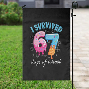 I Survived 67 Days of School Funny Six Seven Meme Garden Flag Baseball Ice Cream Dripping TS10 Print Your Wear