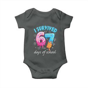 I Survived 67 Days of School Funny Six Seven Meme Baby Onesie Baseball Ice Cream Dripping TS10 Dark Heather Print Your Wear