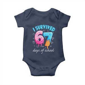 I Survived 67 Days of School Funny Six Seven Meme Baby Onesie Baseball Ice Cream Dripping TS10 Navy Print Your Wear