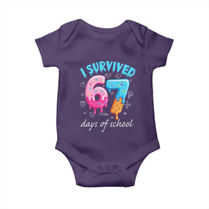 I Survived 67 Days of School Funny Six Seven Meme Baby Onesie Baseball Ice Cream Dripping TS10 Purple Print Your Wear