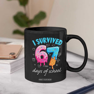 I Survived 67 Days of School Funny Six Seven Meme Coffee Mug Baseball Ice Cream Dripping TS10 Print Your Wear