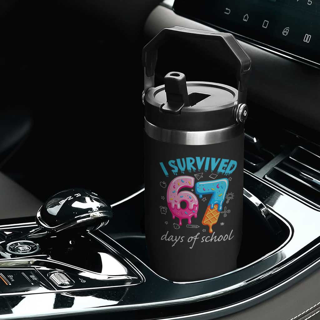 I Survived 67 Days of School Funny Six Seven Meme Flip Straw Tumbler Baseball Ice Cream Dripping TS10 Print Your Wear