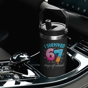 I Survived 67 Days of School Funny Six Seven Meme Flip Straw Tumbler Baseball Ice Cream Dripping TS10 Print Your Wear