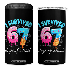 I Survived 67 Days of School Funny Six Seven Meme 4 in 1 Can Cooler Tumbler Baseball Ice Cream Dripping TS10 One Size: 16 oz Black Print Your Wear