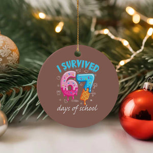 I Survived 67 Days of School Funny Six Seven Meme Ceramic Ornament Baseball Ice Cream Dripping TS10 1pc Mocha Print Your Wear