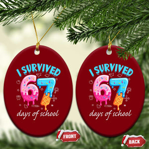 I Survived 67 Days of School Funny Six Seven Meme Ceramic Ornament Baseball Ice Cream Dripping TS10 Print Your Wear