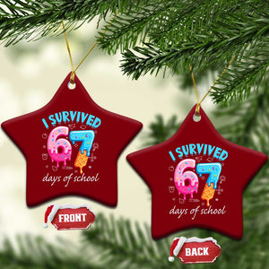 I Survived 67 Days of School Funny Six Seven Meme Ceramic Ornament Baseball Ice Cream Dripping TS10 Print Your Wear