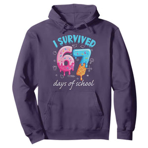 I Survived 67 Days of School Funny Six Seven Meme Hoodie Baseball Ice Cream Dripping TS10 Purple Print Your Wear