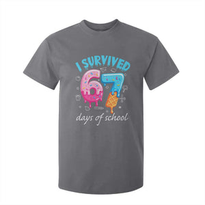 I Survived 67 Days of School Funny Six Seven Meme T Shirt For Kid Baseball Ice Cream Dripping TS10 Charcoal Print Your Wear