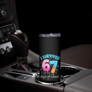 I Survived 67 Days of School Funny Six Seven Meme Skinny Tumbler Baseball Ice Cream Dripping TS10 Print Your Wear