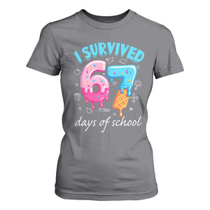 I Survived 67 Days of School Funny Six Seven Meme T Shirt For Women Baseball Ice Cream Dripping TS10 Charcoal Print Your Wear
