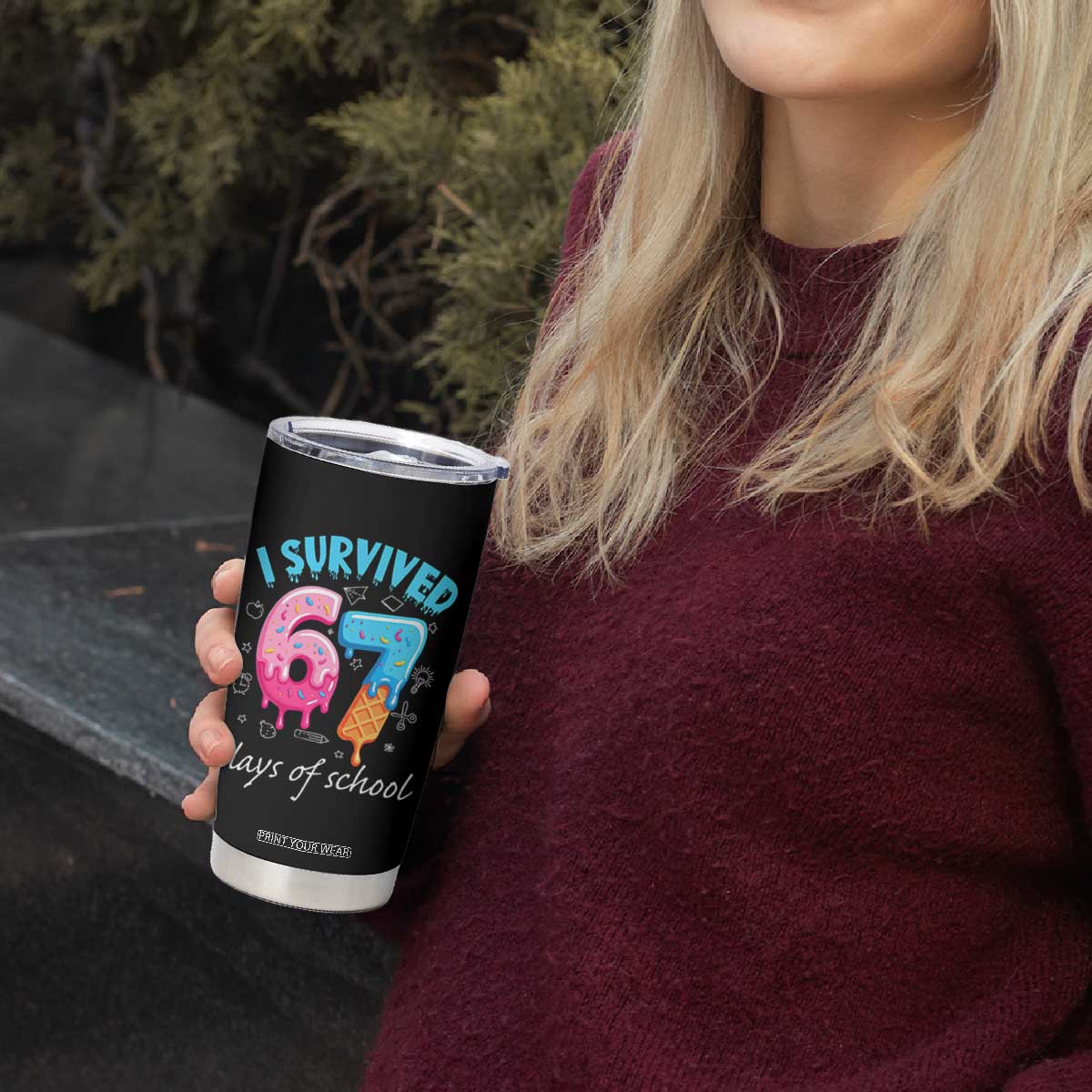 I Survived 67 Days of School Funny Six Seven Meme Tumbler Cup Baseball Ice Cream Dripping TS10 Print Your Wear