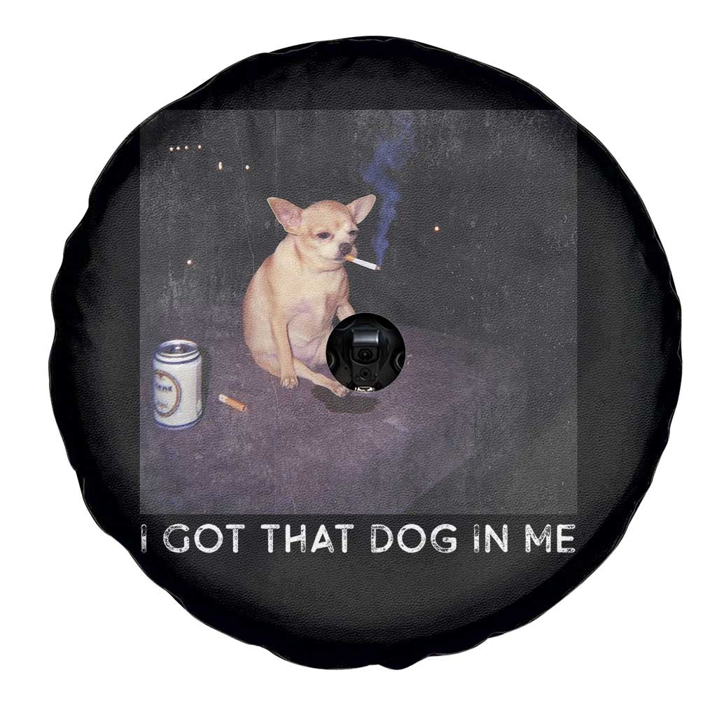I Got That Dog In Me Spare Tire Cover Retro Funny Chihuahua Smoking Beer TS10 Print Your Wear