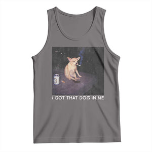 I Got That Dog In Me Tank Top Retro Funny Chihuahua Smoking Beer TS10 Deep Heather Print Your Wear