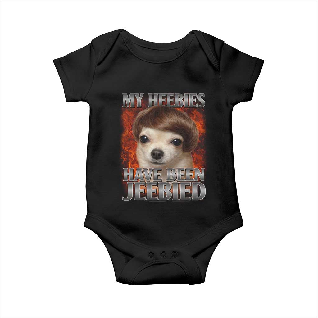 Chihuahua Funny Meme Baby Onesie My Heebies Have Been Jeebied Bootleg TS10 Black Print Your Wear