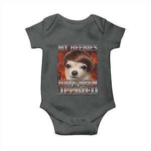 Chihuahua Funny Meme Baby Onesie My Heebies Have Been Jeebied Bootleg TS10 Dark Heather Print Your Wear