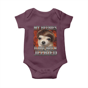 Chihuahua Funny Meme Baby Onesie My Heebies Have Been Jeebied Bootleg TS10 Maroon Print Your Wear