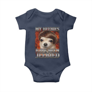 Chihuahua Funny Meme Baby Onesie My Heebies Have Been Jeebied Bootleg TS10 Navy Print Your Wear