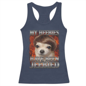 Chihuahua Funny Meme Racerback Tank Top My Heebies Have Been Jeebied Bootleg TS10 Navy Print Your Wear