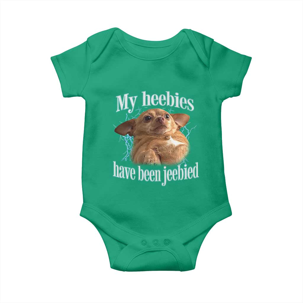 Funny Chihuahua Meme Baby Onesie My Heebies Have Been Jeebied Bootleg TS10 Irish Green Print Your Wear