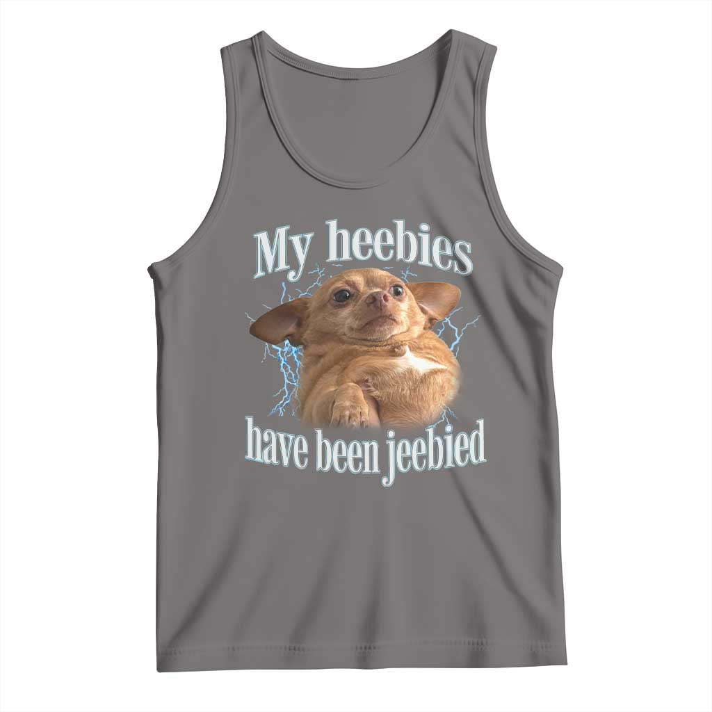 Funny Chihuahua Meme Tank Top My Heebies Have Been Jeebied Bootleg TS10 Deep Heather Print Your Wear