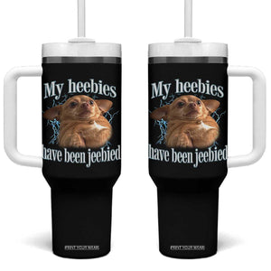 Funny Chihuahua Meme Tumbler With Handle My Heebies Have Been Jeebied Bootleg TS10 One Size: 40 oz Black Print Your Wear