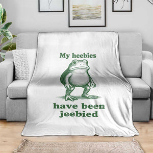 Funny Frog Throw Blanket My Heebies Have Been Jeebied Weirdcore Meme TS10 Print Your Wear