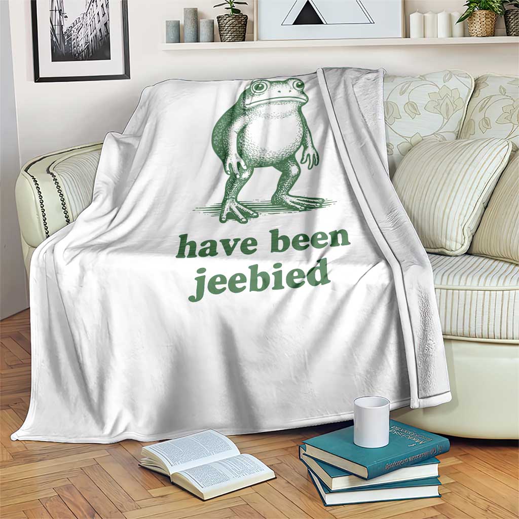 Funny Frog Throw Blanket My Heebies Have Been Jeebied Weirdcore Meme TS10 Print Your Wear